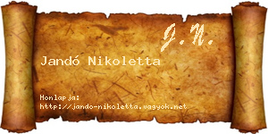 Jandó Nikoletta névjegykártya