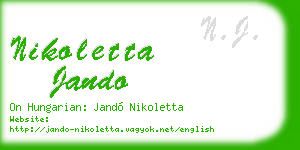 nikoletta jando business card