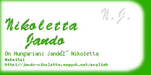 nikoletta jando business card